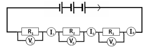Current and potential difference in a series circuit.