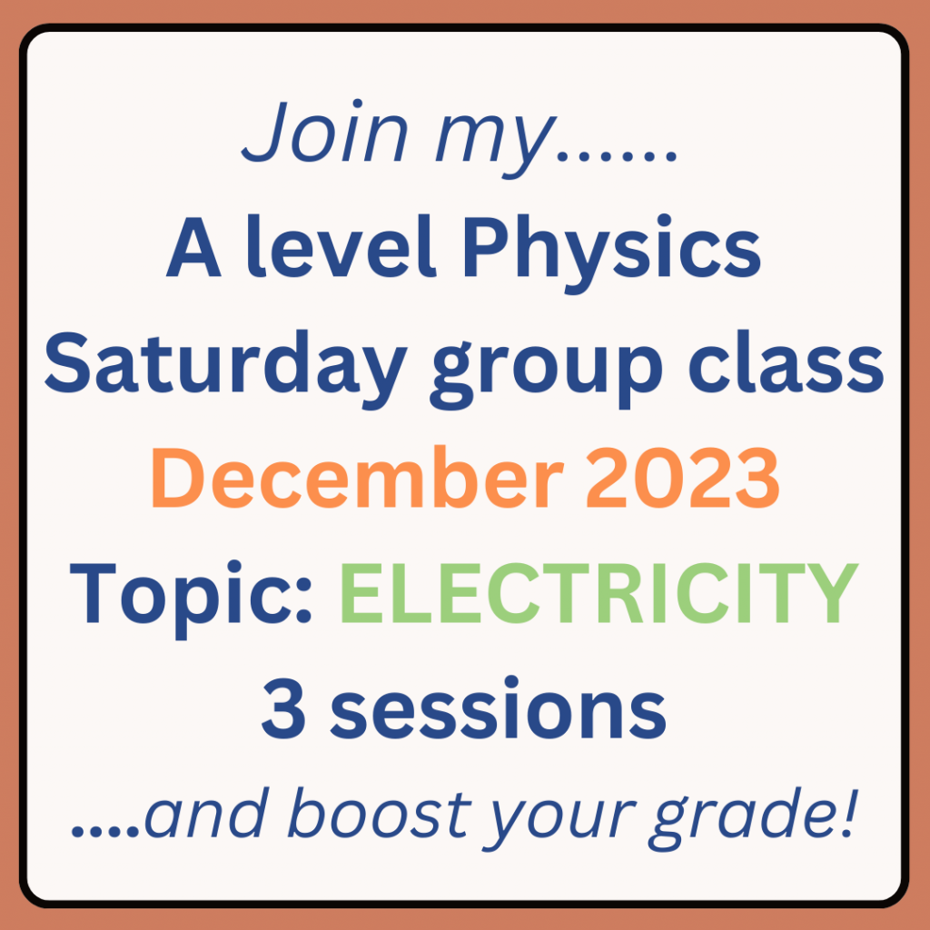 A level physics group class December 2023