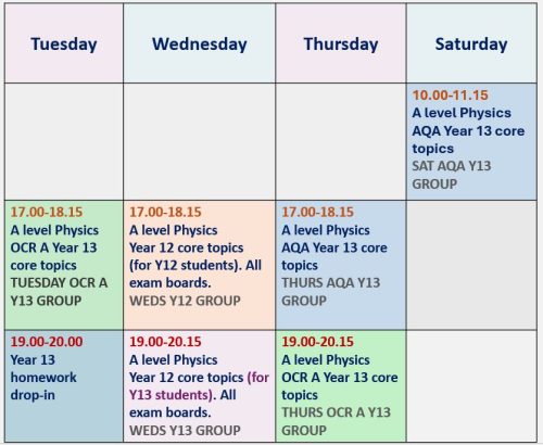 Banner ad Timetable of group classes 2026-7